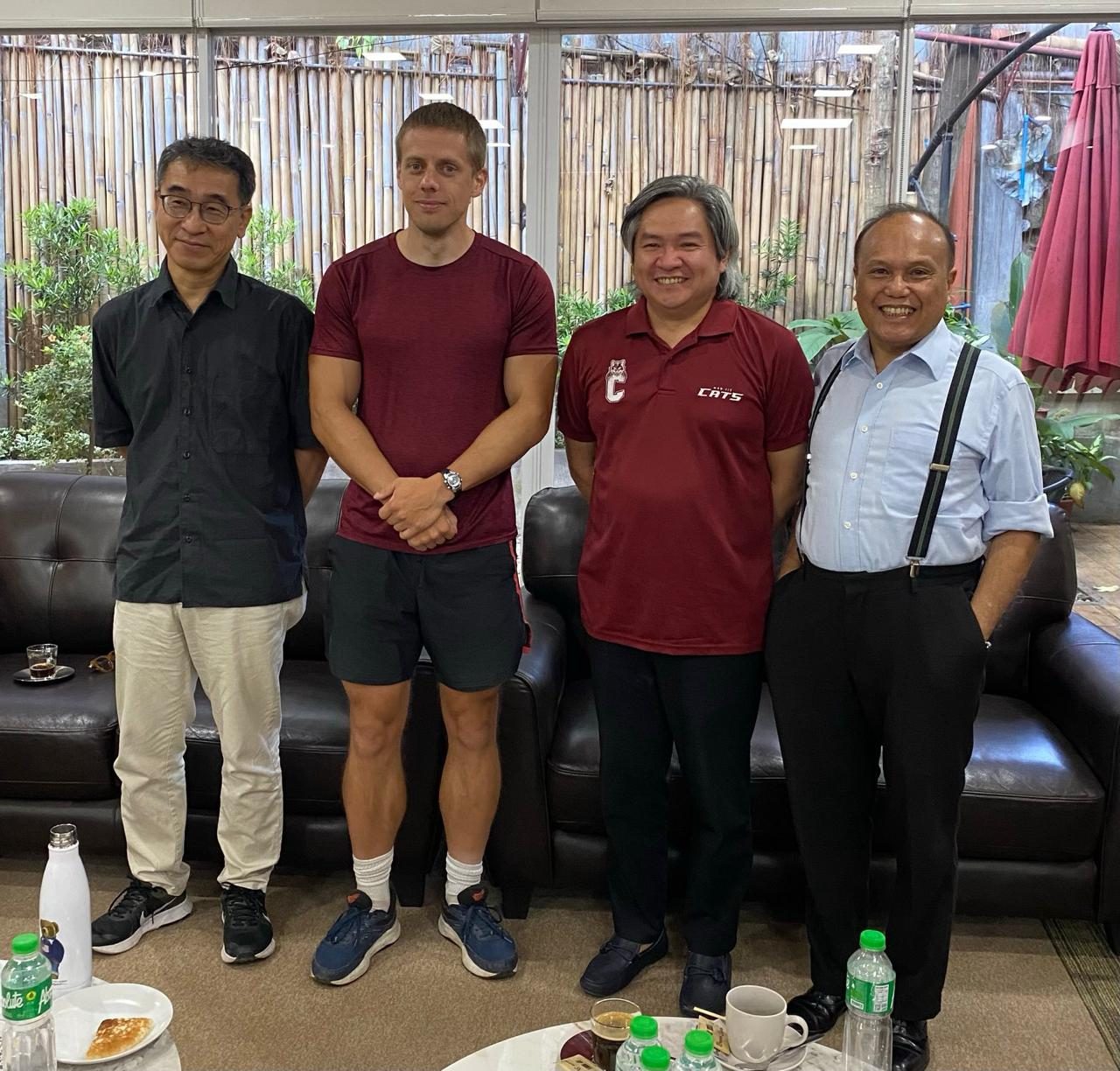 Matthew with Prof. Yonggun Jun, the MSU-IIT Chancellor, and the CVIF President at the SPVM conference